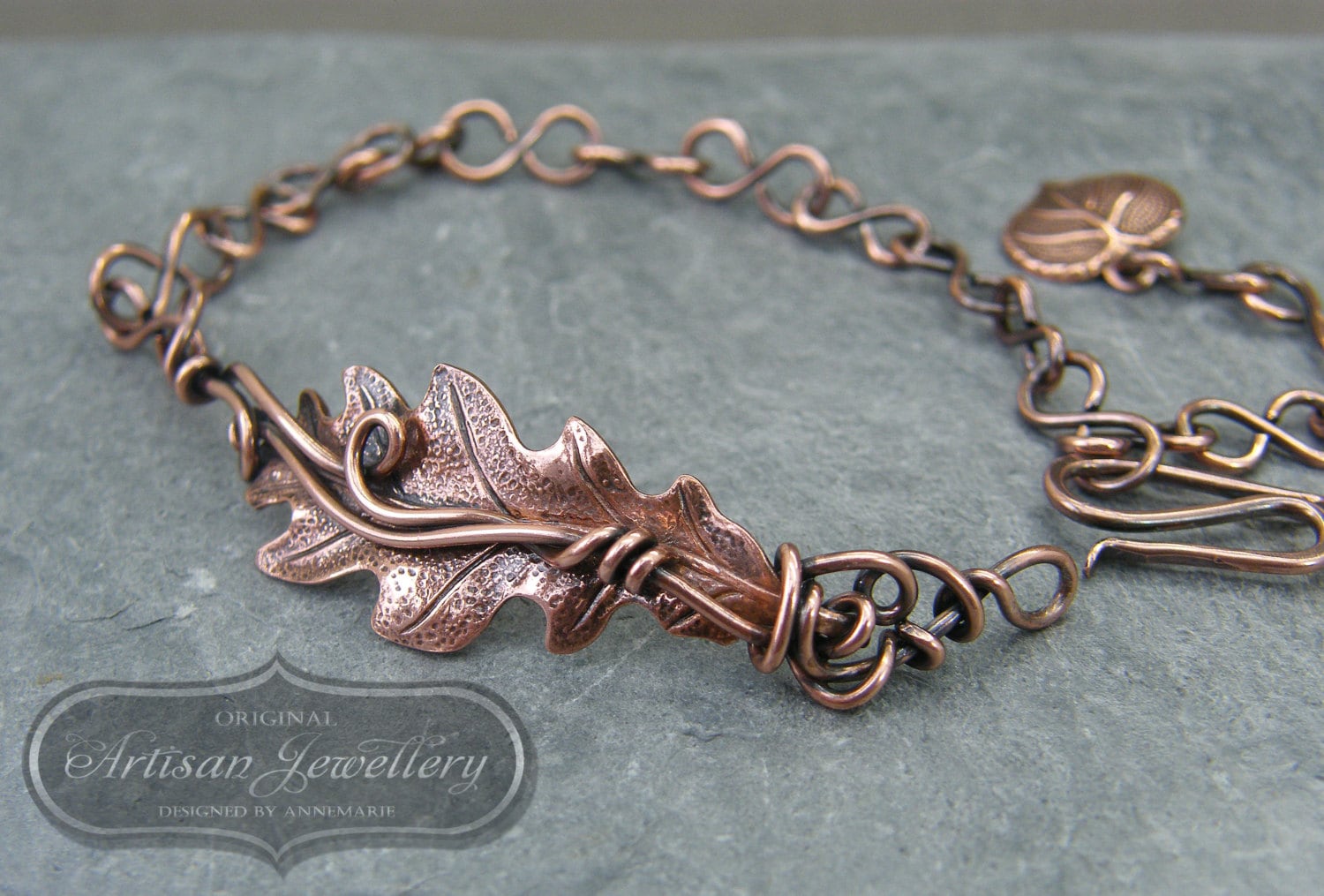 Verstellbares Kupfer Eichenblatt Armband Natur Inspirierter Schmuck Verstellbares Kupfer Eichenblatt Armband Natur Inspirierter Schmuck von DesignedByAnnemarie