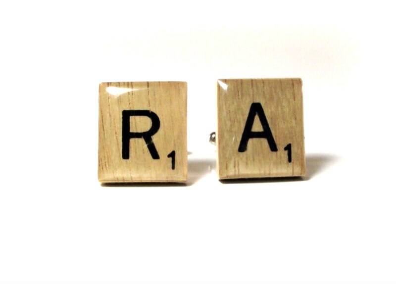 Scrabble Tile Manschettenknöpfe - Mit Initialen Buchstaben Für Männer von DesignedByAudrey