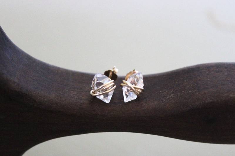 Black Friday Cyber Monday - Herkimer Diamant Ohrstecker, Rohquarz Diamant, Ohrringe, Ohrringe von DesignedByLei