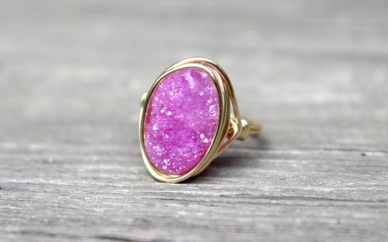 Rosa Druzy Cocktail-Ring von DesignedByLei