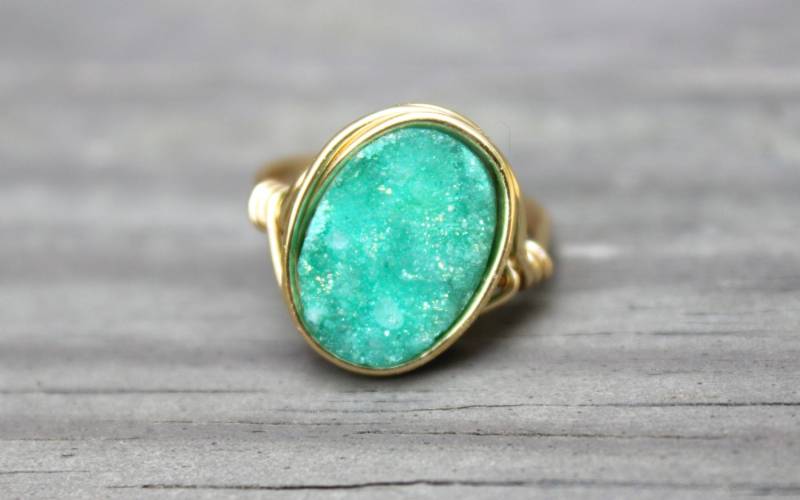 Türkis Druzy Statement Ring von DesignedByLei