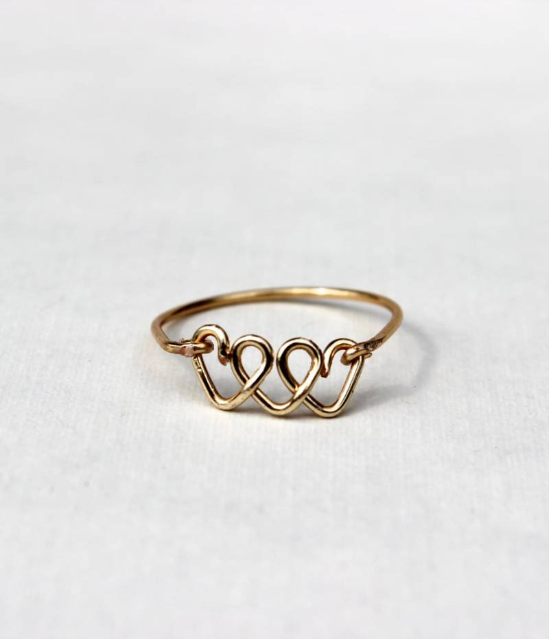 Verdreifachen Herz Ring Aus Gold von DesignedByLei