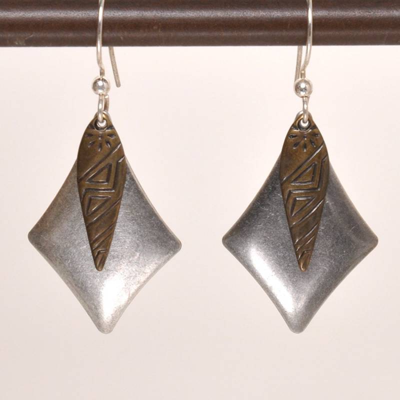 Zweifarbig, Gemischtes Metall, Antik Silber-Vergoldet, Ohrhänger, Ohrhänger von DesignedByLisbet