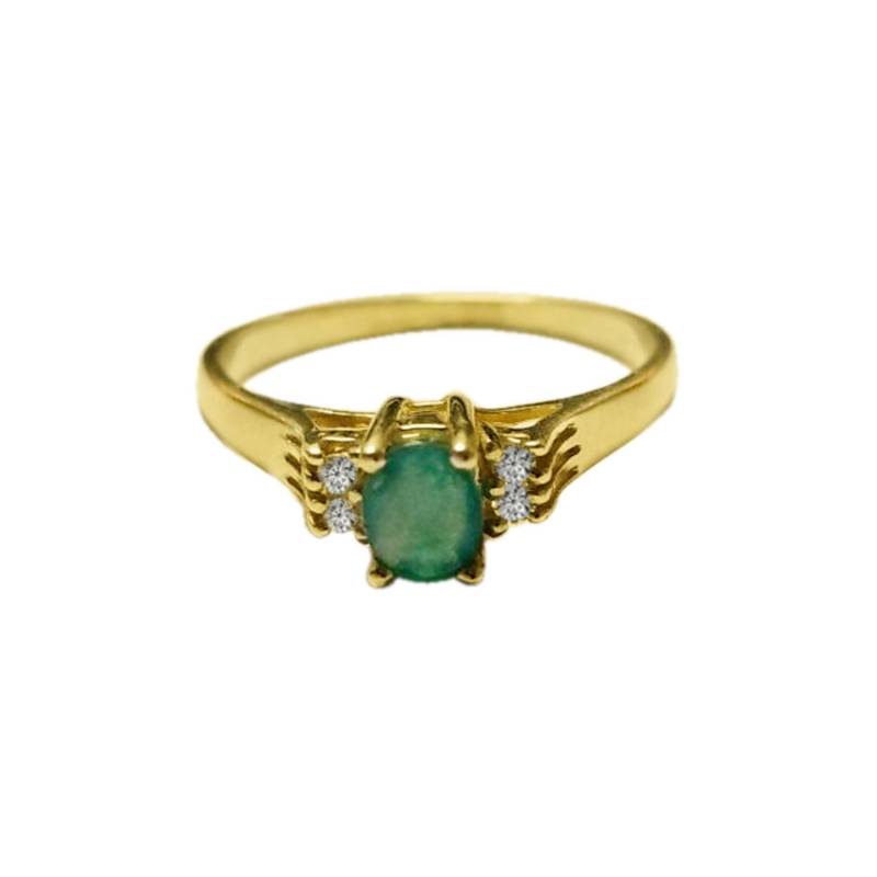 Natürlicher Ovaler Smaragddiamantring in 14K Gelbgold - Kostenloser Versand Nur Den Usa Natürlicher Ovaler Smaragddiamantring in 14K Gelbgold - Kostenloser Versand Nur Den Usa von DesignedbyEllens