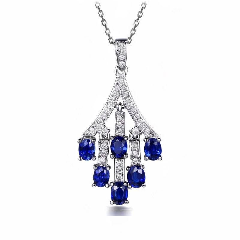 Saphir Anhänger Kette in 14K Gold-Natrual Mit Diamanten. Kostenloser Versand Den Usa Saphir Anhänger Kette in 14K Gold-Natrual Mit Diamanten. Kostenloser Versand Den Usa von DesignedbyEllens