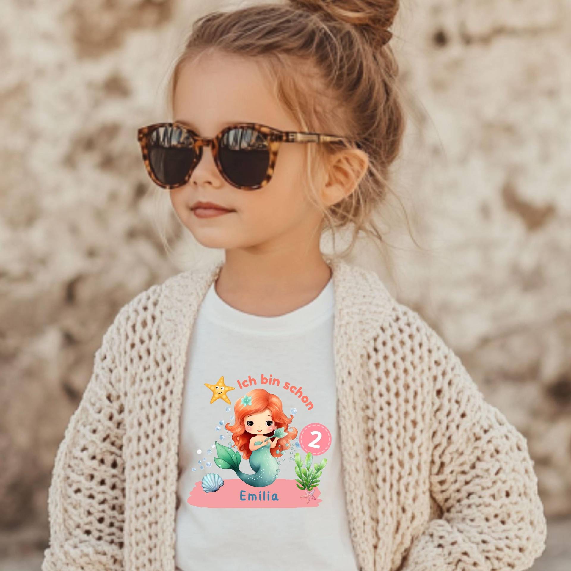 Meerjungfrau Shirt Mit Name - Ich Bin Schon 1 2 3 4 5 6 Personalisiertes Erster Geburtstag T-Shirt Mädchen Geburtstag Zahl & von DesignedbySilkeDu