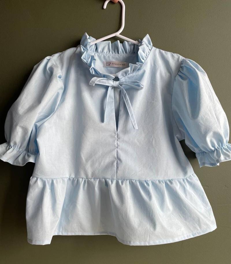 Oberteil Zum Binden - Rüschen Top Puffärmel Auf Bestellung von Designedbyenid