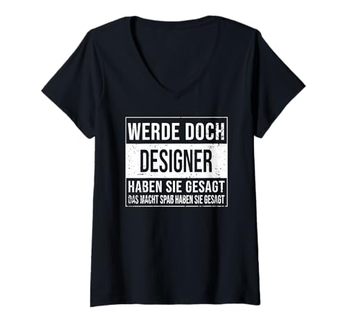 Damen Illustrator Geburtstag lustiges Designer T-Shirt mit V-Ausschnitt von Designer Zubehör Geschenke Geburtstag-Shirt