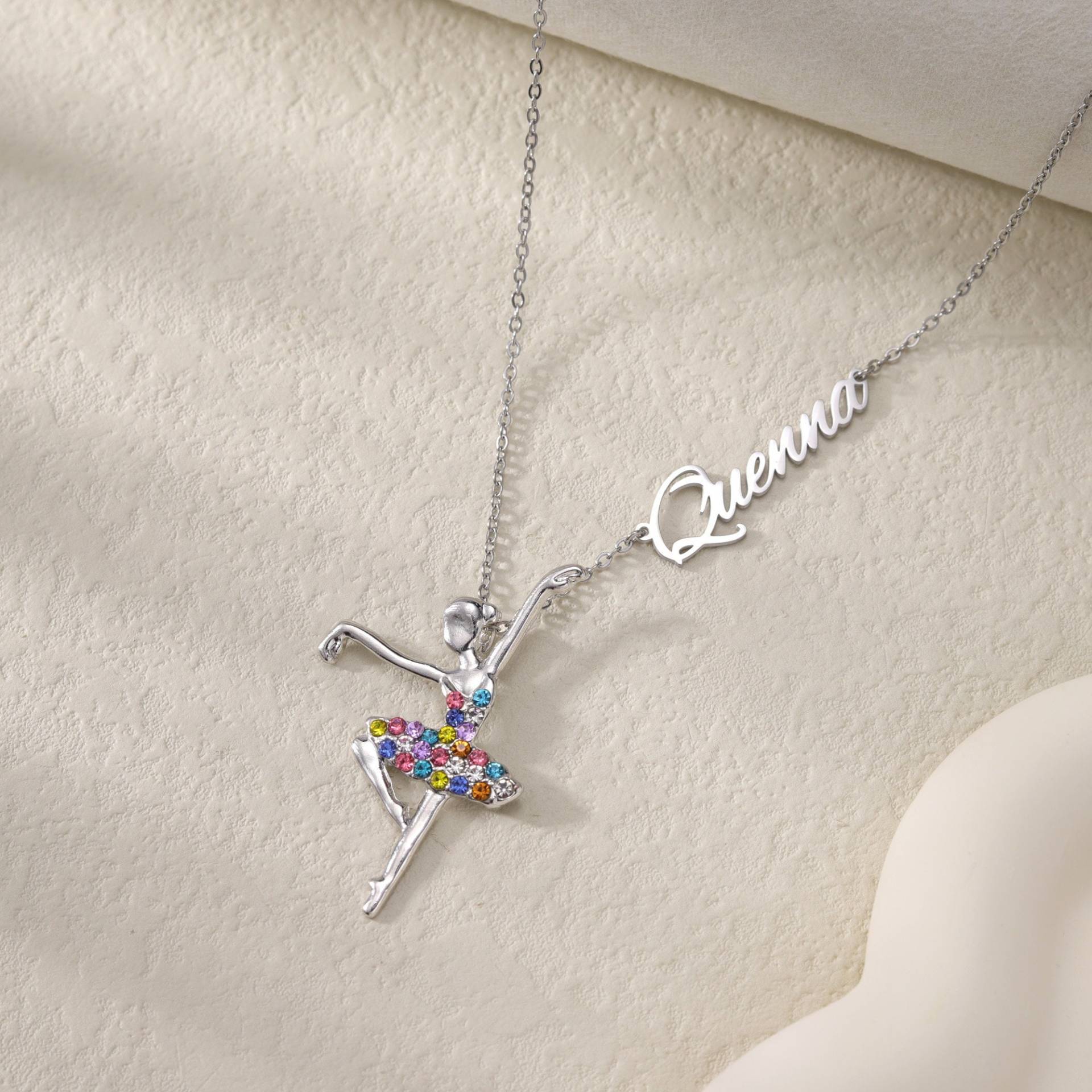 Ballett Tänzerin Halskette Mit Name|Personalisierte Ballerine Halskette|Tänzer Für Frauen|Tanzschule Geschenk|Tanz-Team Geschenk von DesignerNameJewelry