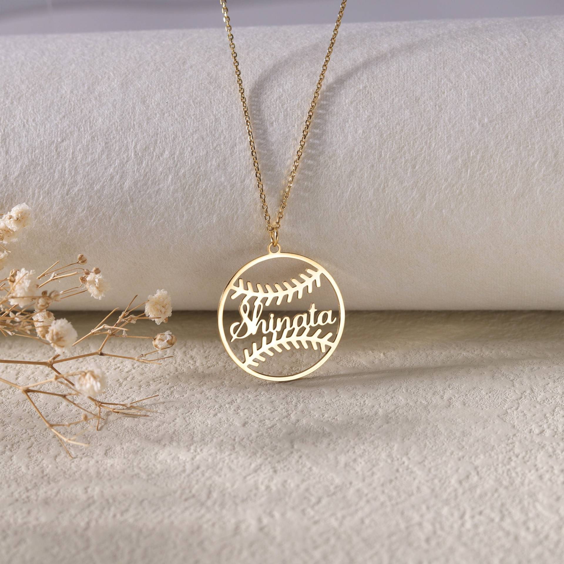 Baseball Halskette Mit Namen|Softball Softball Anhänger|Personalisierte Mannschaft Geschenke Für Jungen Und Mädchen|Sport Schmuck von DesignerNameJewelry