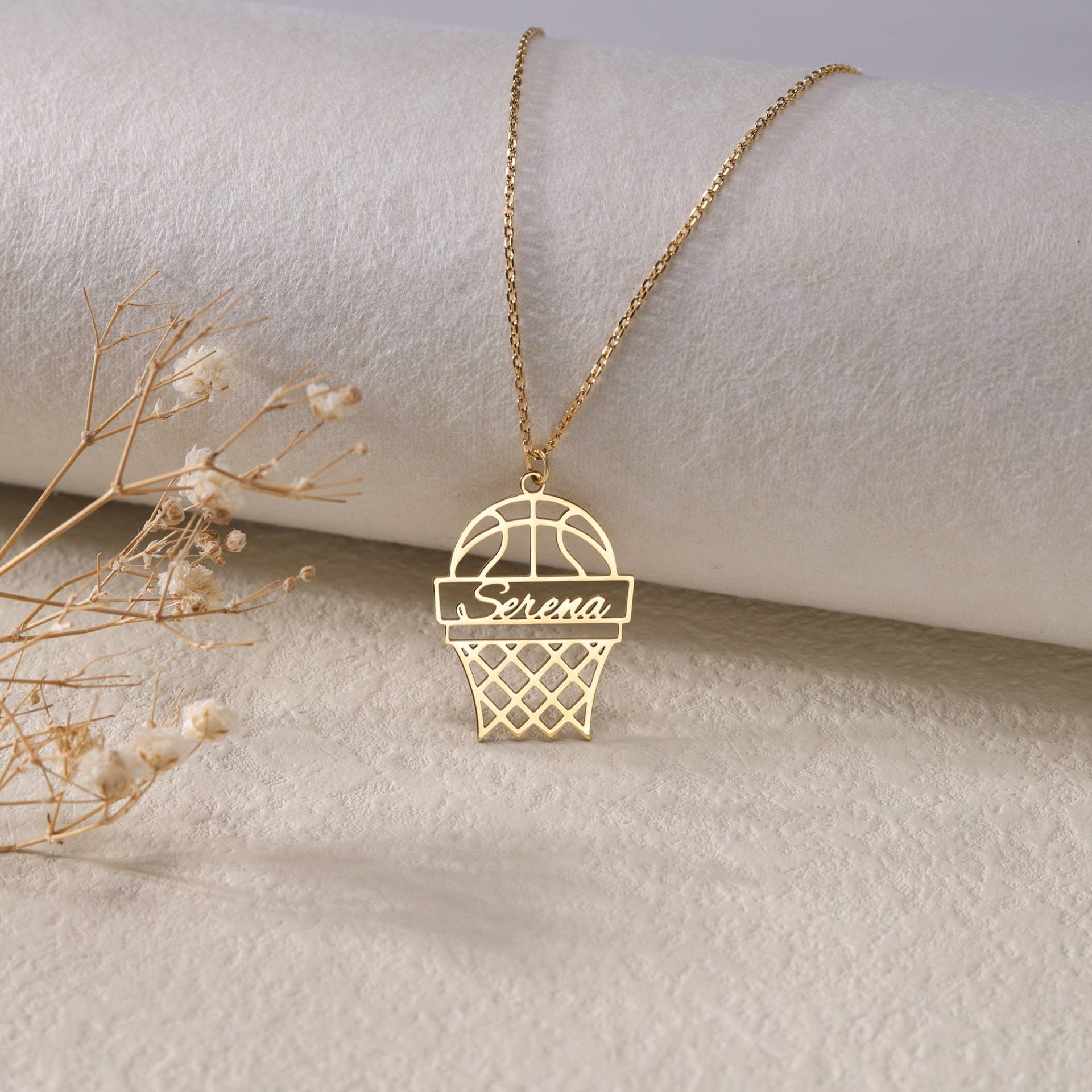 Benutzerdefinierte Basketball Name Halskette|Personalisierte Anhänger Kette Für Fan|Basketball Sport Spieler Typenschild Halskette|Sport Schmuck von DesignerNameJewelry