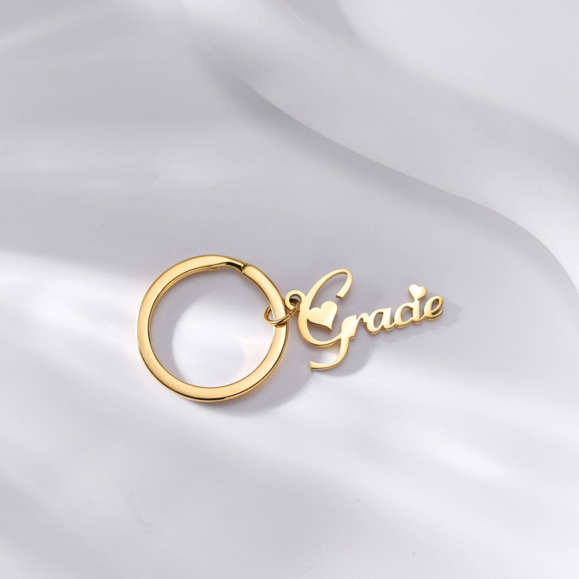 Herz Schriftarten Schlüsselanhänger|Personalisierte Name Schlüsselanhänger|Kinder Schlüsselanhänger Mit Schrift|Benutzerdefinierter Buchstabe von DesignerNameJewelry