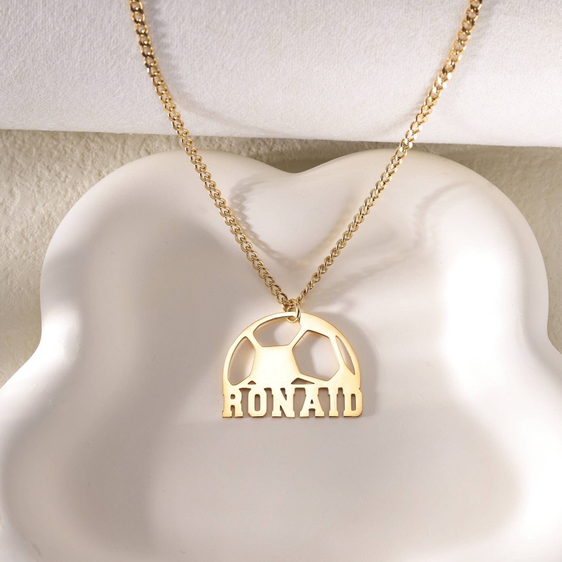 Personalisierte Fußball Halskette|Personalisierte Halskette Für Männer|Fußball Anhänger|Fußball Team Geschenk von DesignerNameJewelry