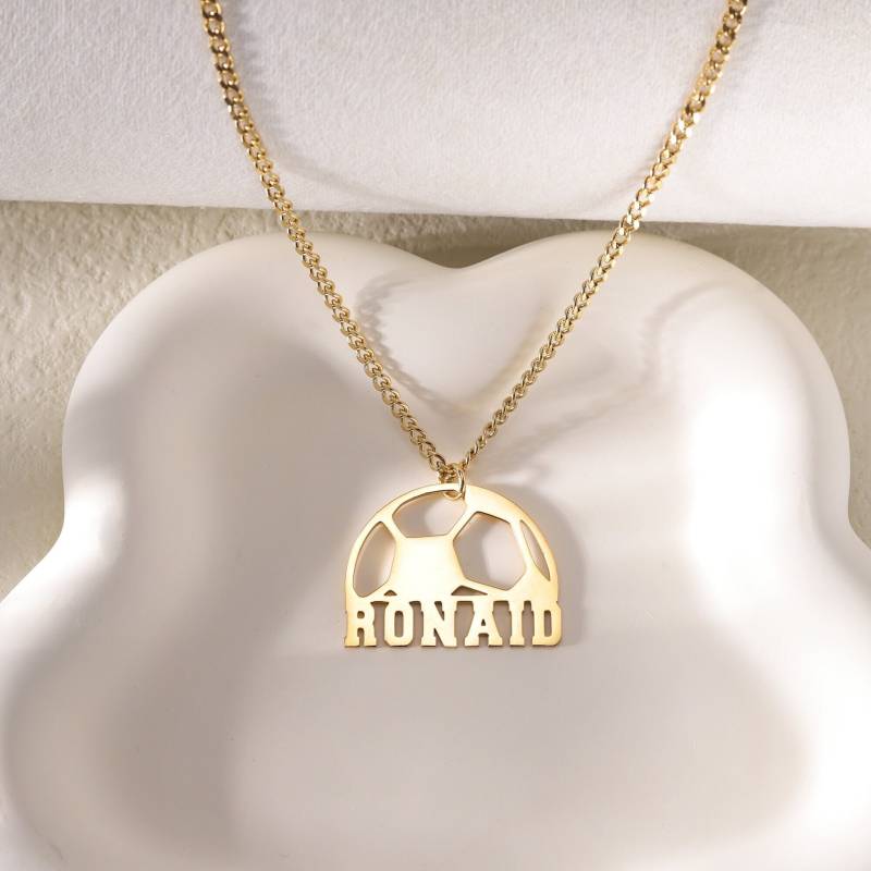 Personalisierte Fußball Halskette|Personalisierte Halskette Für Männer|Fußball Anhänger|Fußball Team Geschenk von DesignerNameJewelry