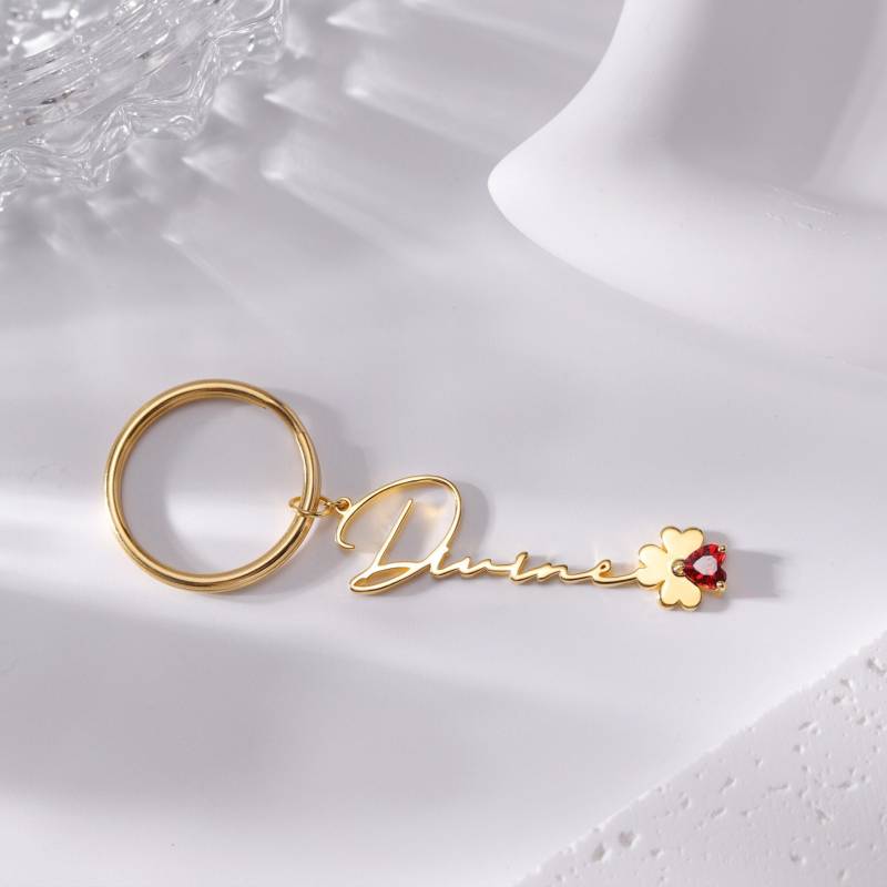 Personalisierte Geburtsstein Schlüsselbund Geschenk Für Mama Oma von DesignerNameJewelry