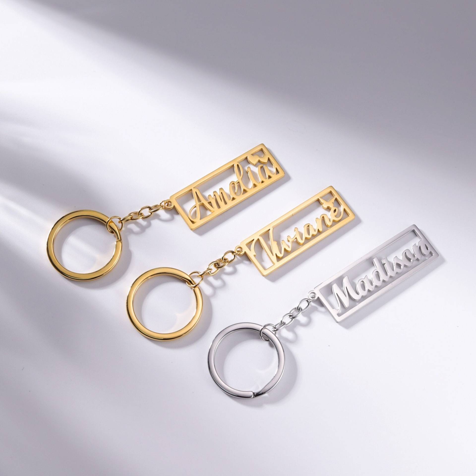 Personalisierter Name Schlüsselanhänger Mit Krone|Benutzerdefinierter Buchstabe Schlüsselanhänger|Autoschlüssel Schlüsselanhänger|Name von DesignerNameJewelry