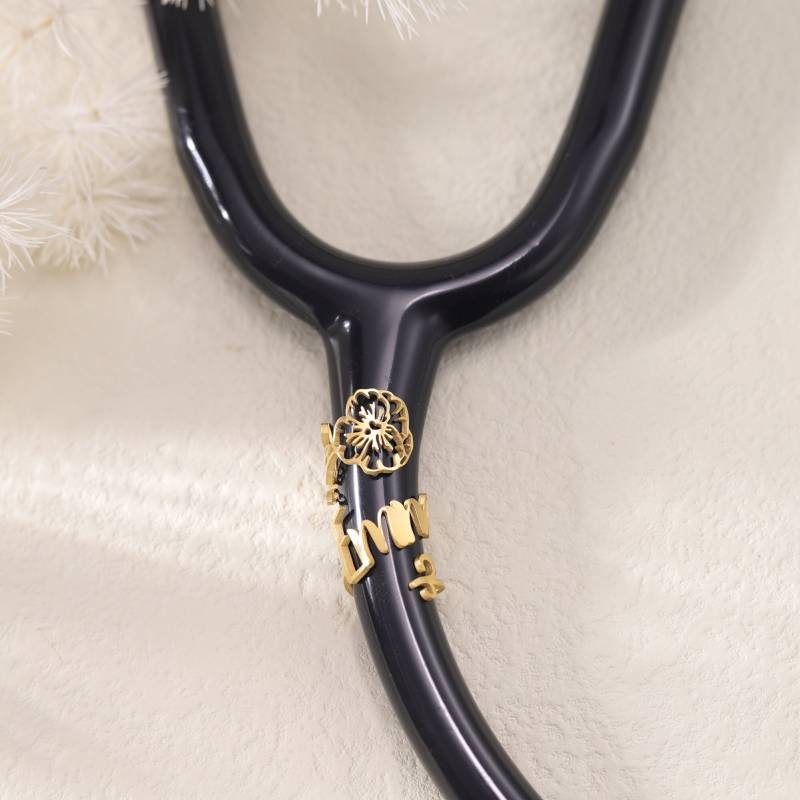 Violettes Stethoskop Namensschild|Stethoskop Namensschild Mit Blumen|Stethoskop Tulpe Anhänger Für Arzt|Geschenk Krankenschwester Abschluss|Rn von DesignerNameJewelry