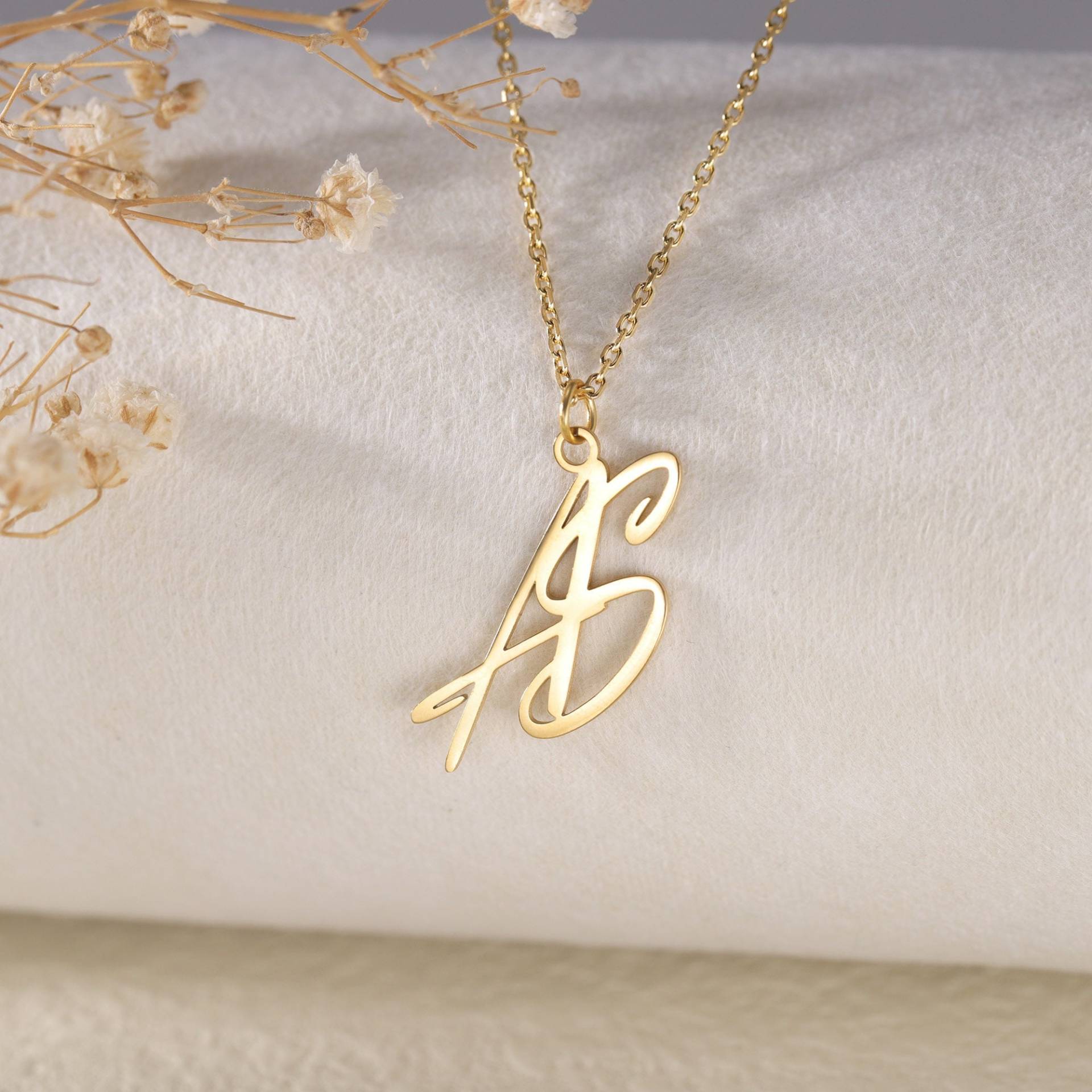 Zwei Buchstabe Initial Halskette|Benutzerdefinierte Halskette|Personalisierte Doppel Anhänger|Weihnachtsgeschenke von DesignerNameJewelry