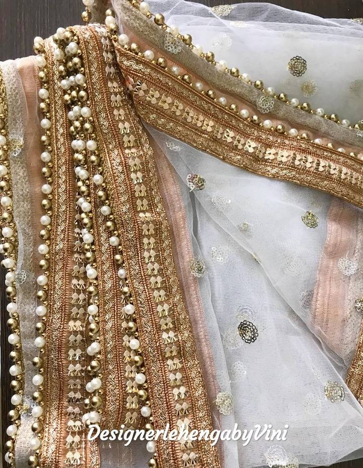 Designer Netz Dupatta Mit Pailletten Arbeit Gold Borten Für Hochzeiten Party Gastgeschenk Brautjungfer Geschenk Mehendi Lehenga Dupatta Anarkali von Designerlehenga