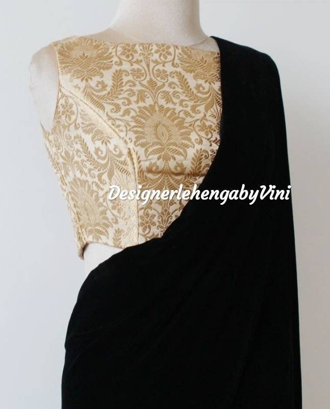 Designer Pakistani Bluse Reine Banarasi Lengha Crop Top Brokat Choli Mit Quasten von Designerlehenga