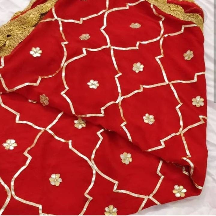 Designer Pakistani Dupatta Samttuch Dupatta Heavy Gotta Patti Jaal Chiffon Banarasee Lehenga von Designerlehenga