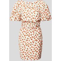 Designers Remix Midikleid mit Allover-Print in Orange, Größe 38 von Designers Remix