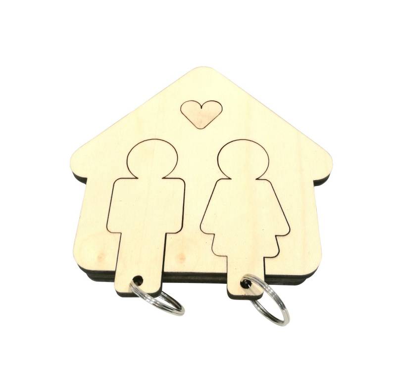 Designimdorf Schlüsselanhänger designimdorf Schlüsselbrett Home Sweet Home Mann & Frau Schlüsselanhän von Designimdorf