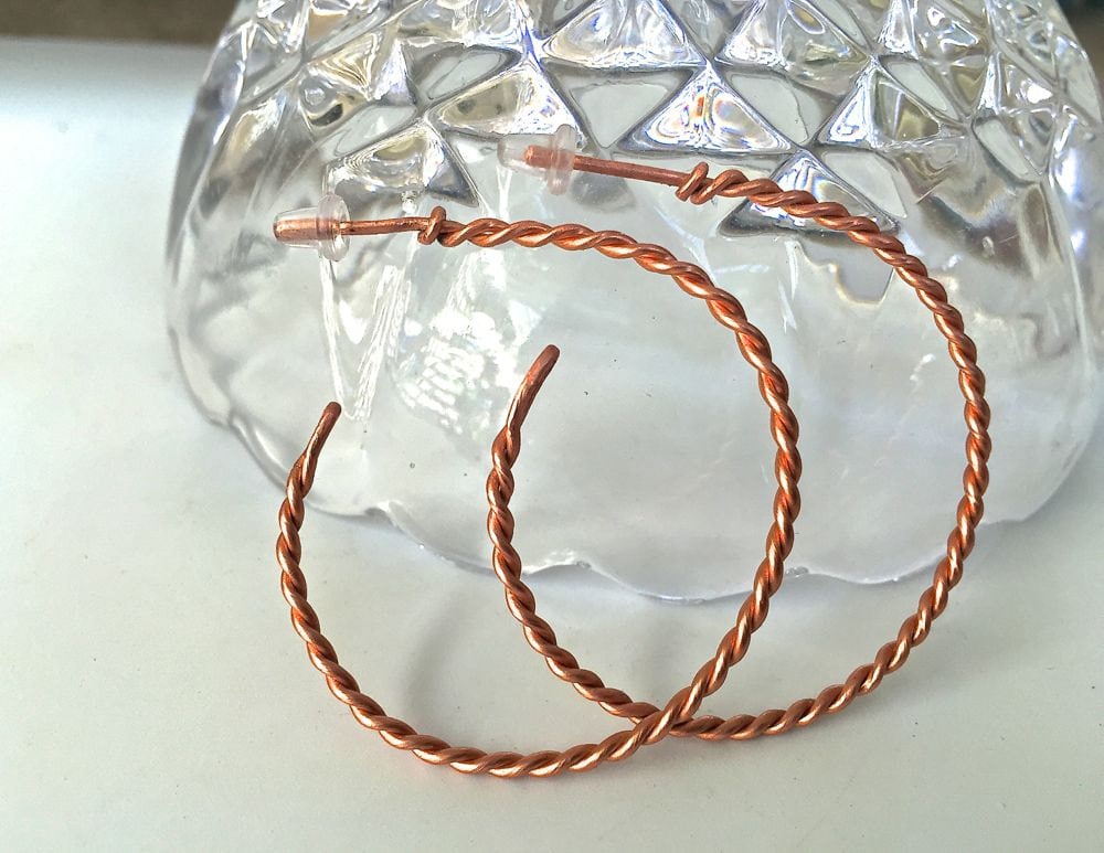 Verdreht Kupferdraht Creolen ~ Diese Kommen in Verschiedenen Größen Ein Zoll Und Bis von DesigningIt