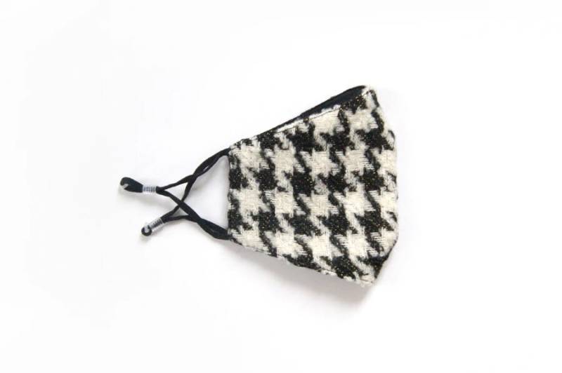 Behelfmaske Big Hahnentritt Design - Schwarz Weiß von Designkonzept