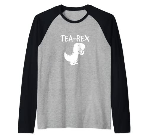 Tea-Rex Design Trinkender Tyrannosaurus Dinosaurier Scherzspaß Raglan von Designliebhaber Dinosaurier Dino Geschenke