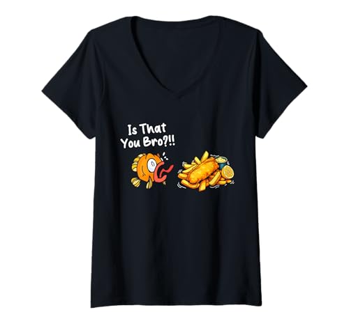 Damen is That You Bro? Fish Fry T-Shirt mit V-Ausschnitt Damen is That You Bro? Fish Fry T-Shirt mit V-Ausschnitt von Designs Lustige Ideen mit gebratenem Fisch