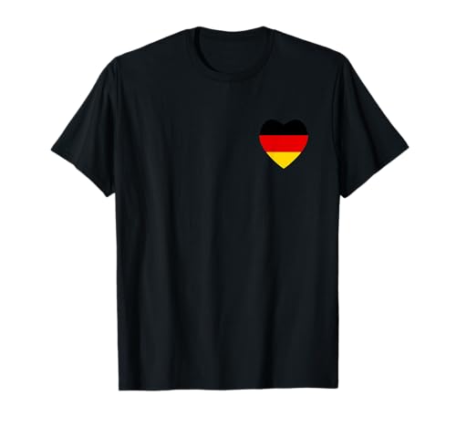 Deutschland Herz Flagge Schwarz Rot Patriotisch Damen Herren T-Shirt von Designs Mit Herz für Damen & Herren