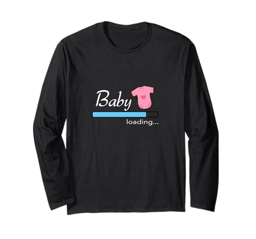 Baby Loading Lustige Schwangerschaftsankündigung Niedliche Enthüllung Langarmshirt von Designs for Families