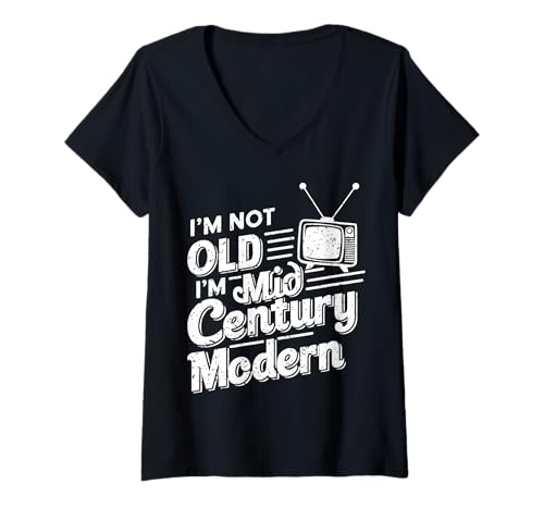 Damen Ich Bin Nicht alt, ich Bin Mitte des Jahrhunderts, moderner, lustiger Humor, Grunge-Stil T-Shirt mit V-Ausschnitt von Designs for Older Generation X-ers