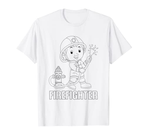 Cooles Kinder Feuerwehrmann Firefigter Motiv zum ausmalen T-Shirt Cooles Kinder Feuerwehrmann Firefigter Motiv zum ausmalen T-Shirt von Designs zum Zeichnen, Ausmalen, Bemalen Geschenk
