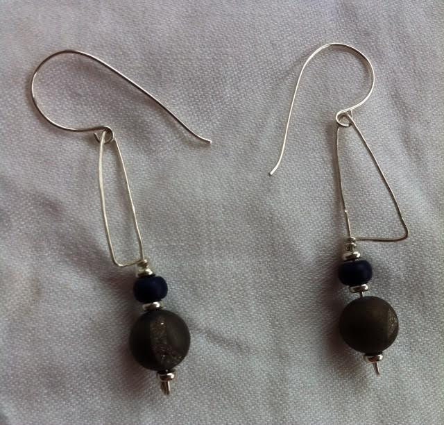 Große Geode Ohrringe Mit Howlite von DesignsBrilliant