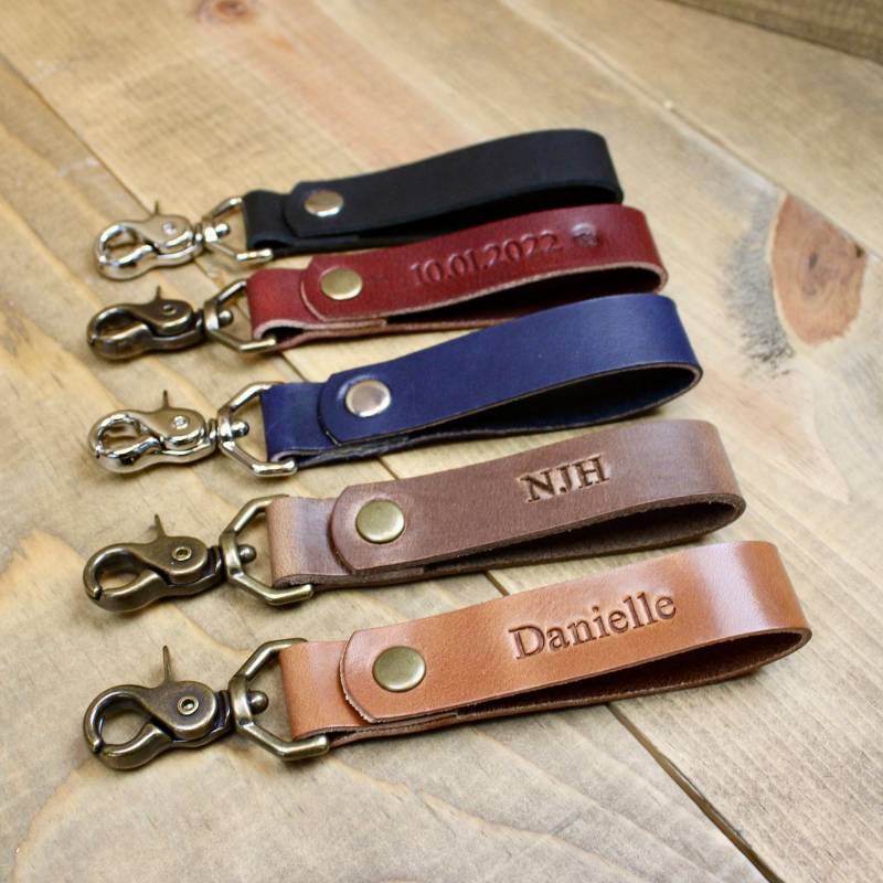 Personalisierte Leder Schlüsselanhänger, Horween & Wickett-Craig Vollkorn von DesignsByHarubin