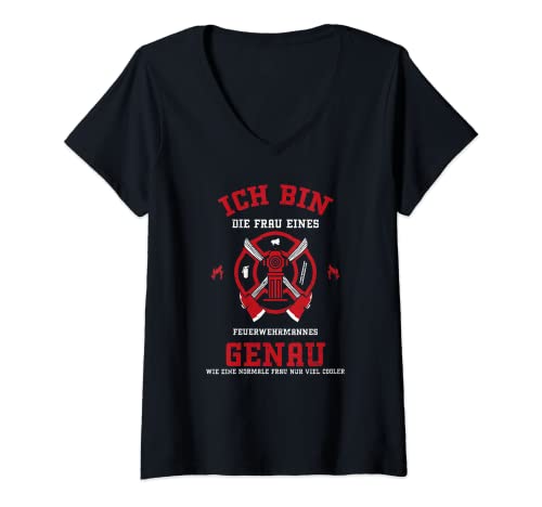 Damen Ehefrau: Ich Bin Die Frau Eines Feuerwehrmannes... Feuerwehr T-Shirt mit V-Ausschnitt Damen Ehefrau: Ich Bin Die Frau Eines Feuerwehrmannes... Feuerwehr T-Shirt mit V-Ausschnitt von DesignsByJnk5 Feuerwehr