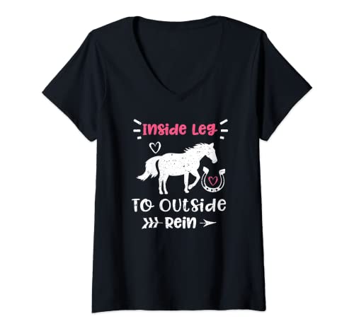 Damen Dressur: Inside Leg To Outside Rein - Pferd Sprüche T-Shirt mit V-Ausschnitt Damen Dressur: Inside Leg To Outside Rein - Pferd Sprüche T-Shirt mit V-Ausschnitt von DesignsByJnk5 Pferd