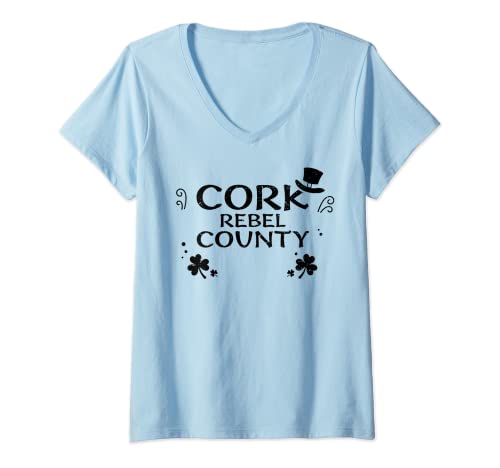 Damen Cork: Cork Rebel County - St. Patrick's Day T-Shirt mit V-Ausschnitt von DesignsByJnk5 St. Patrick's Day