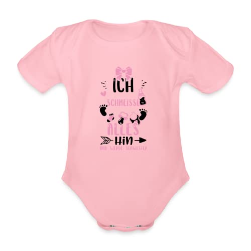DesignsByJnk5 Baby-Body Säugling Familie | Ich Schmeiße Alles Hin Und Werde Schwester Bodysuit Mädchen Spruch | Schwester lustige Sprüche Strampler Geschenkidee Familie Hellrosa 56 (0-1 Monate) von DesignsByJnk5