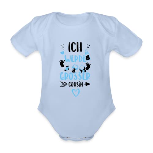 DesignsByJnk5 Baby-Body Säugling Familie | Ich werde großer Cousin Bodysuit Junge Spruch | Cousin lustige Sprüche Strampler Geschenkidee Familie Sky 62 (2-3 Monate) von DesignsByJnk5