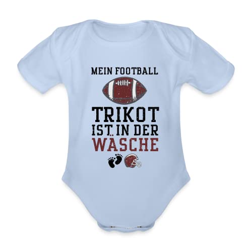 DesignsByJnk5 Baby-Body Säugling Familie | Mein Football Trikot Ist In Der Wäsche Bodysuit Baby Spruch | Football lustige Sprüche Strampler Geschenkidee Familie Sky 80 (9-12 Monate) von DesignsByJnk5