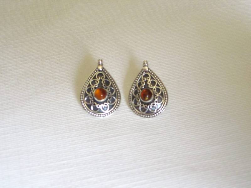 Bernstein & Sterling Silber Filigrane Tropfen Ohrringe - #4 von DesignsByLoneWolf