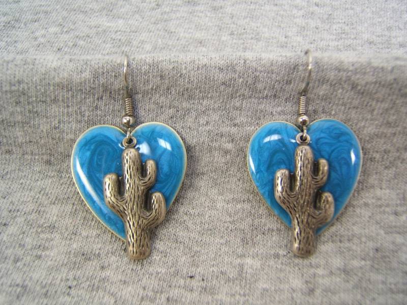 Cactus Ohrring Cowgirl Schmuck Tragen Südwestlichen Western Silber W Sc. Blau Emaille Geschenk Für Freundin Frau Mama Sie Boho On Sale #80441 von DesignsByMaral