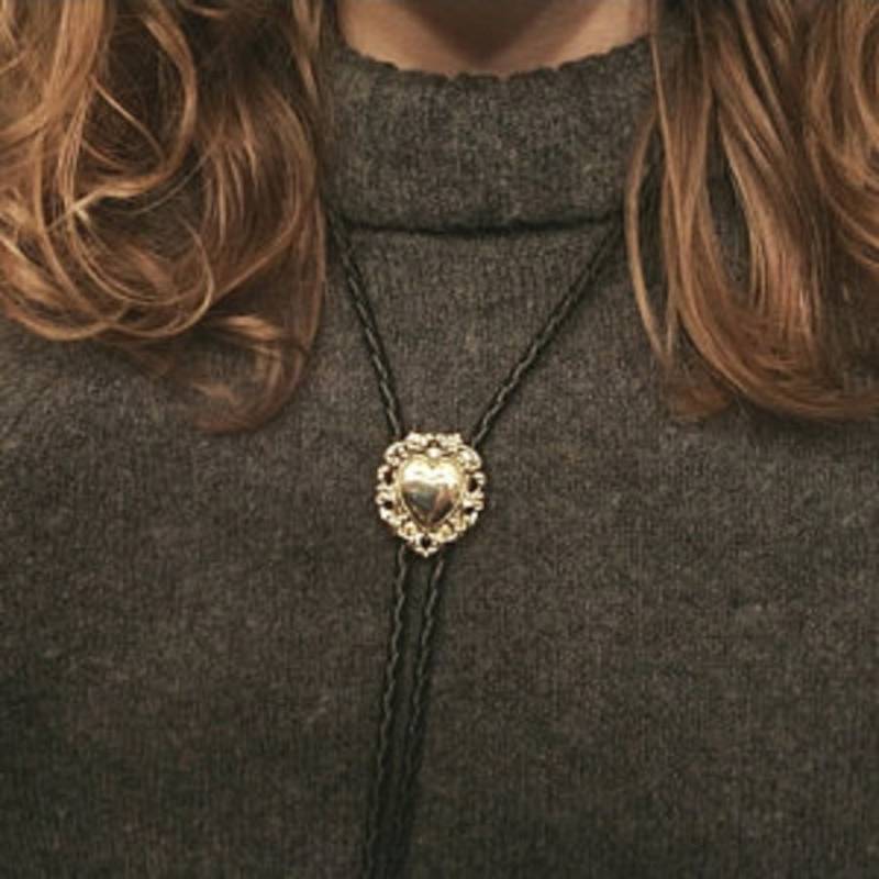 Messing Poliert Filigran Herz Bolo Tie Western Krawatten Hochzeit Bolas Kinder Ties Boho Halskette Usa Made 80160-5 von DesignsByMaral