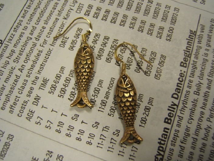 Jesus Fisch Ohrringe Gold Ton Christian Baumeln Ohrringe von DesignsByMaral