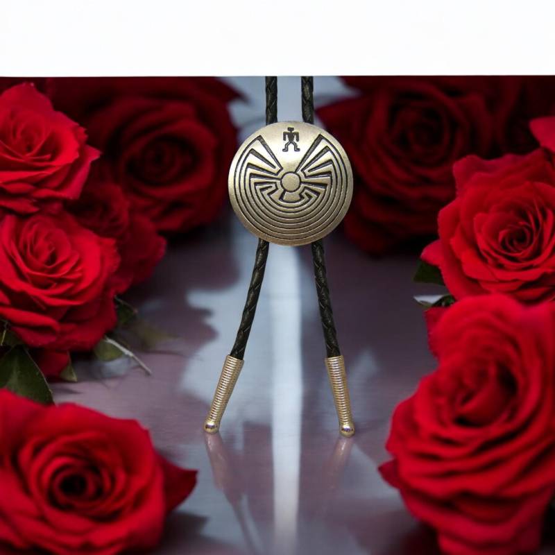 Mann Im Labyrinth Einzigartige Zinn Bolotie Krawatte Bolos Bola Western Hochzeit Halskette Boho Schmuck Usa Machte Geschenk Für Ihn Sie Zum Verkauf von DesignsByMaral