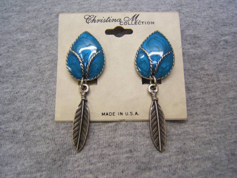 Qualität Silber Ohrclip Ohrring Durchbohrte Südwestlichen Westlichen Schmuck Feder Einzigartige Geschenkidee Für Frau Usa Made 80207 von DesignsByMaral