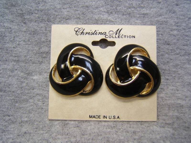 Vintage Handgemachte Nie Getragen Gold Ohrclips Schmuckclips Clipons Damen Made in America Arbeitsschmuck Verschiedene Emaillefarben, #32178x von DesignsByMaral